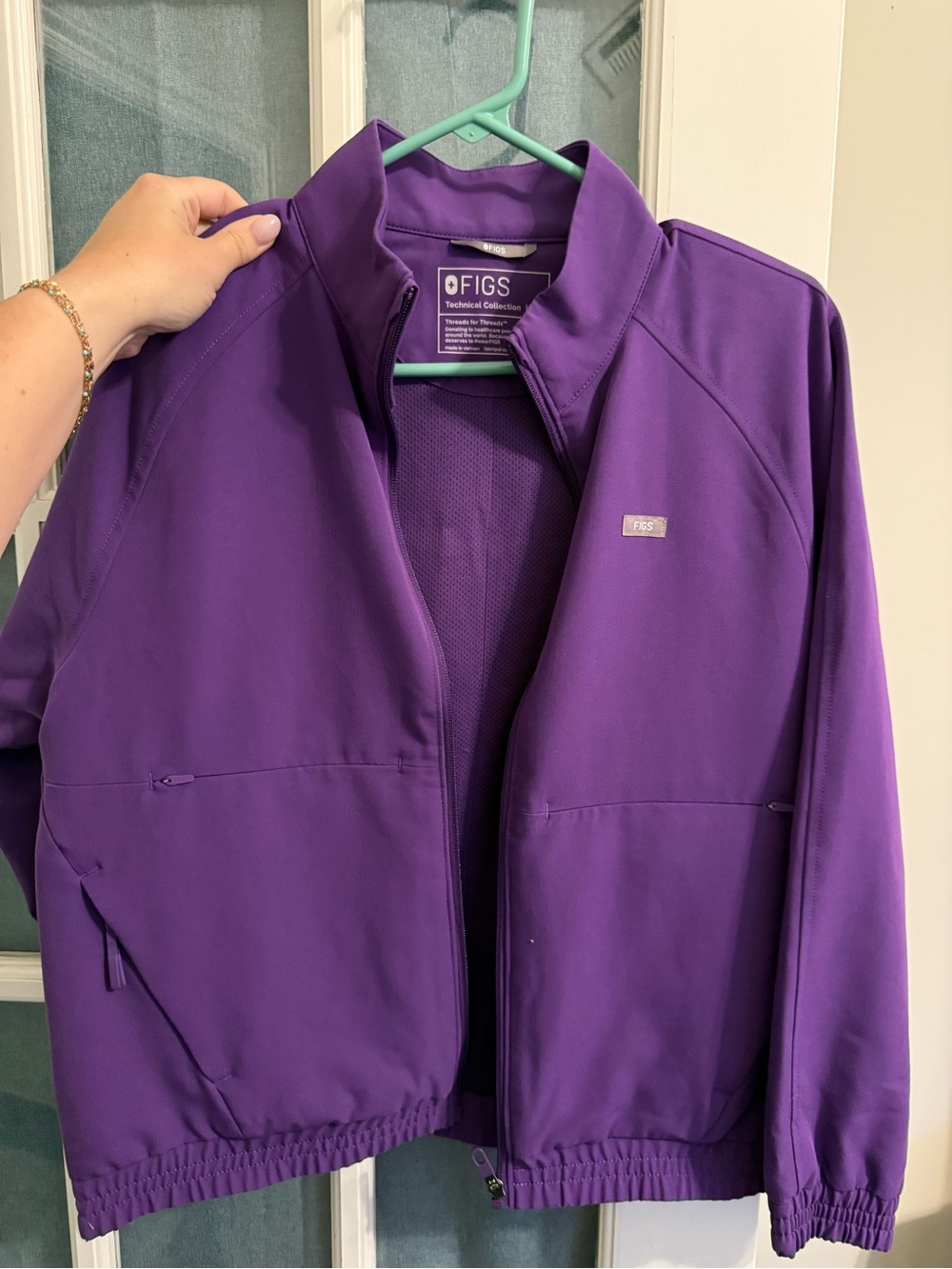 FIGS Women's Purple Utility Zip Jacket